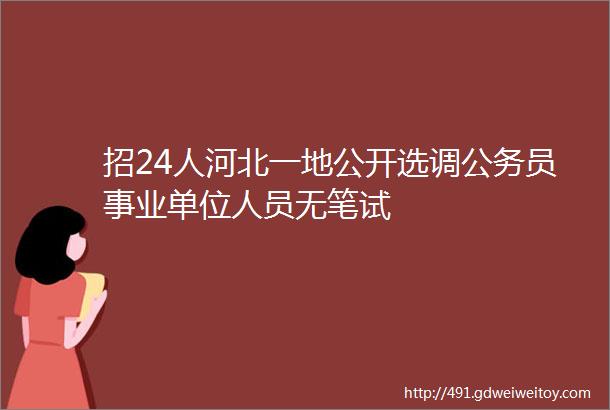 招24人河北一地公开选调公务员事业单位人员无笔试